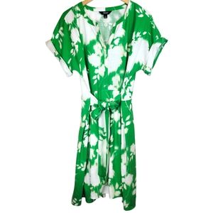 Simply Vera Wang Linen Blend Dress Sz L Dolman Pockets Resortwear Vacation EUC